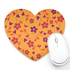 Floral Pattern Heart Mousepads by Valentinaart