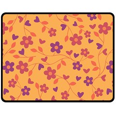 Floral Pattern Double Sided Fleece Blanket (medium)  by Valentinaart