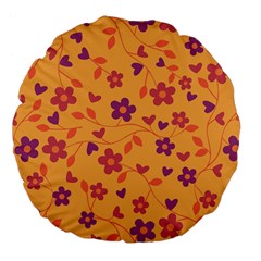 Floral Pattern Large 18  Premium Flano Round Cushions by Valentinaart