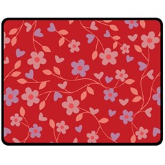 Floral Pattern Fleece Blanket (medium)  by Valentinaart