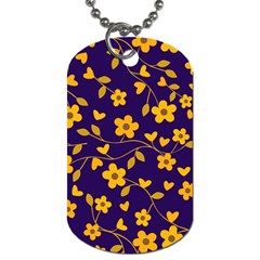 Floral Pattern Dog Tag (two Sides) by Valentinaart