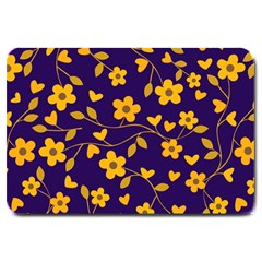 Floral Pattern Large Doormat  by Valentinaart