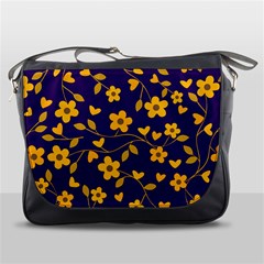 Floral Pattern Messenger Bags by Valentinaart