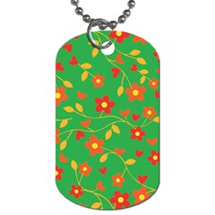 Floral Pattern Dog Tag (two Sides) by Valentinaart