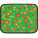 Floral pattern Double Sided Fleece Blanket (Mini)  35 x27  Blanket Front