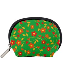 Floral Pattern Accessory Pouches (small)  by Valentinaart