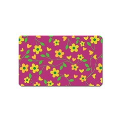 Floral Pattern Magnet (name Card) by Valentinaart