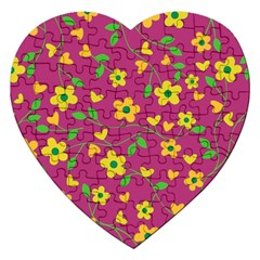 Floral Pattern Jigsaw Puzzle (heart) by Valentinaart