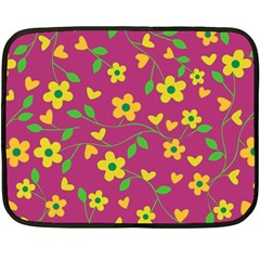 Floral Pattern Double Sided Fleece Blanket (mini)  by Valentinaart