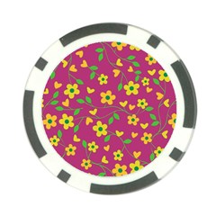 Floral Pattern Poker Chip Card Guard (10 Pack) by Valentinaart