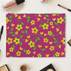 Floral Pattern Cosmetic Bag (xl) by Valentinaart