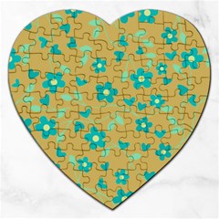 Floral Pattern Jigsaw Puzzle (heart) by Valentinaart