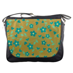 Floral Pattern Messenger Bags by Valentinaart