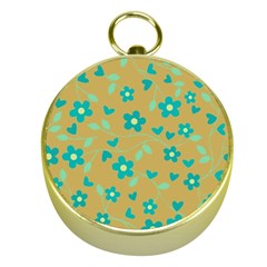 Floral Pattern Gold Compasses by Valentinaart