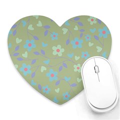 Floral Pattern Heart Mousepads by Valentinaart