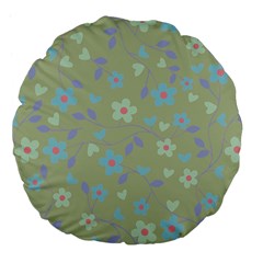 Floral Pattern Large 18  Premium Flano Round Cushions by Valentinaart