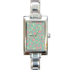 Floral Pattern Rectangle Italian Charm Watch by Valentinaart