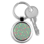 Floral pattern Key Chains (Round)  Front