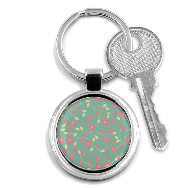 Floral pattern Key Chains (Round) 