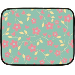 Floral Pattern Fleece Blanket (mini) by Valentinaart