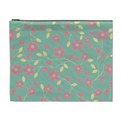 Floral Pattern Cosmetic Bag (xl) by Valentinaart