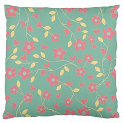 Floral Pattern Large Flano Cushion Case (two Sides) by Valentinaart