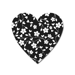 Floral Pattern Heart Magnet by Valentinaart