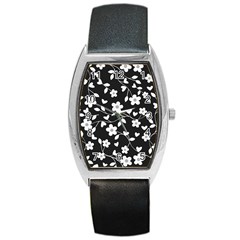 Floral Pattern Barrel Style Metal Watch by Valentinaart