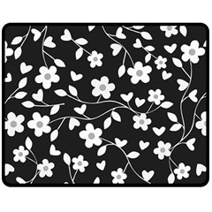 Floral Pattern Fleece Blanket (medium)  by Valentinaart