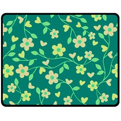 Floral Pattern Fleece Blanket (medium)  by Valentinaart