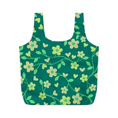 Floral Pattern Full Print Recycle Bags (m)  by Valentinaart