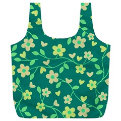 Floral Pattern Full Print Recycle Bags (l)  by Valentinaart