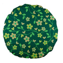 Floral Pattern Large 18  Premium Flano Round Cushions by Valentinaart