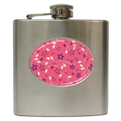 Floral Pattern Hip Flask (6 Oz) by Valentinaart