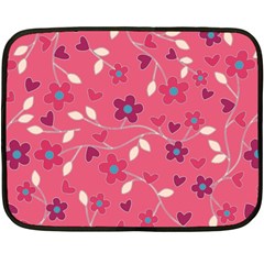 Floral Pattern Fleece Blanket (mini) by Valentinaart