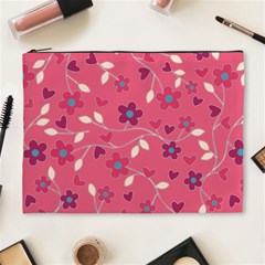 Floral Pattern Cosmetic Bag (xl) by Valentinaart