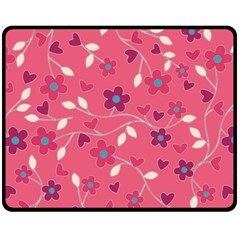 Floral Pattern Fleece Blanket (medium)  by Valentinaart