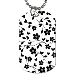 Floral Pattern Dog Tag (two Sides) by Valentinaart