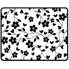 Floral Pattern Fleece Blanket (medium)  by Valentinaart