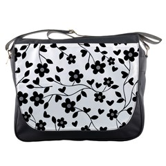 Floral Pattern Messenger Bags by Valentinaart