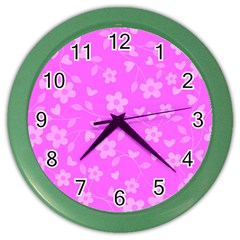 Floral Pattern Color Wall Clocks by Valentinaart