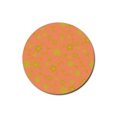 Floral pattern Rubber Coaster (Round) 