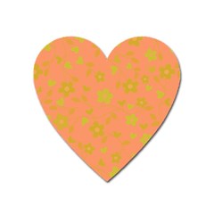 Floral Pattern Heart Magnet by Valentinaart