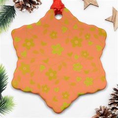 Floral Pattern Snowflake Ornament (two Sides) by Valentinaart