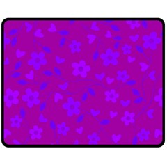 Floral Pattern Fleece Blanket (medium)  by Valentinaart