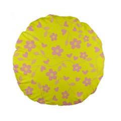 Floral Pattern Standard 15  Premium Round Cushions by Valentinaart