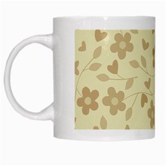 Floral Pattern White Mugs by Valentinaart