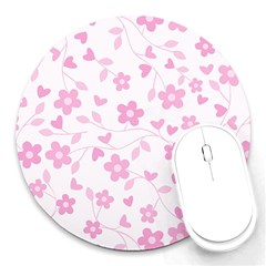 Floral Pattern Round Mousepads by Valentinaart