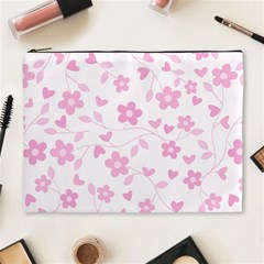 Floral Pattern Cosmetic Bag (xl) by Valentinaart