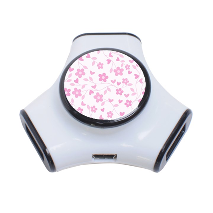 Floral pattern 3-Port USB Hub